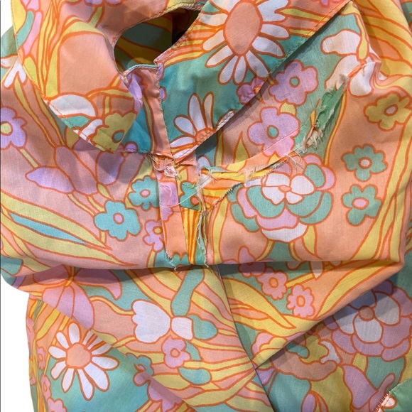 Vintage Stacy Ames Retro floral design mini mini dress/blouse - Picture 8 of 12